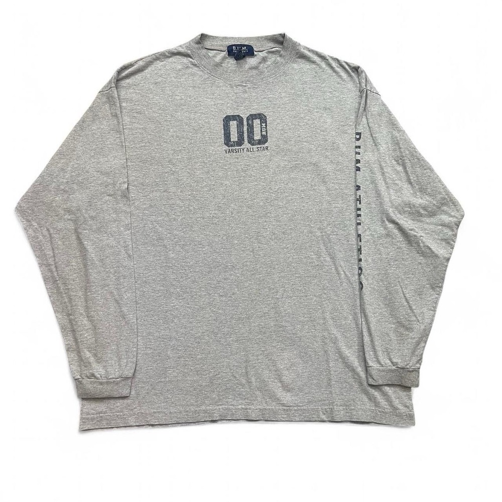 B.U.M Equipment Gray Long Sleeve T-Shirt Size XL Y2K Skate Grunge Basketball